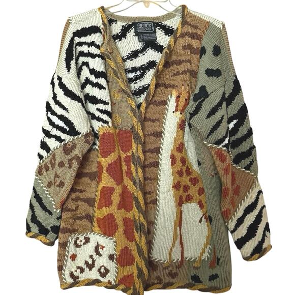 BEREK 1992 vintage hand sewn knitted handmade giraffe knit sweater 90’s Marta D - Picture 12 of 12